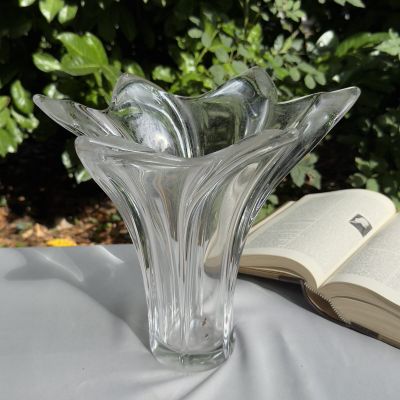 Ваза Тюльпан Art Vannes 28 см толстый хрусталь Франция 