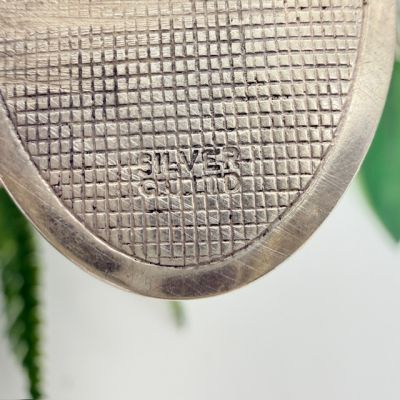 Кулон локет Цветы 3,5 см серебро штихельная гравировка