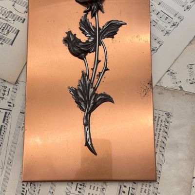 Панно Роза медь 