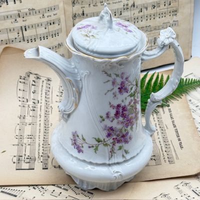 Чайник кофейник Carl Tielsch 1,6 фарфор Германия 1900 гг