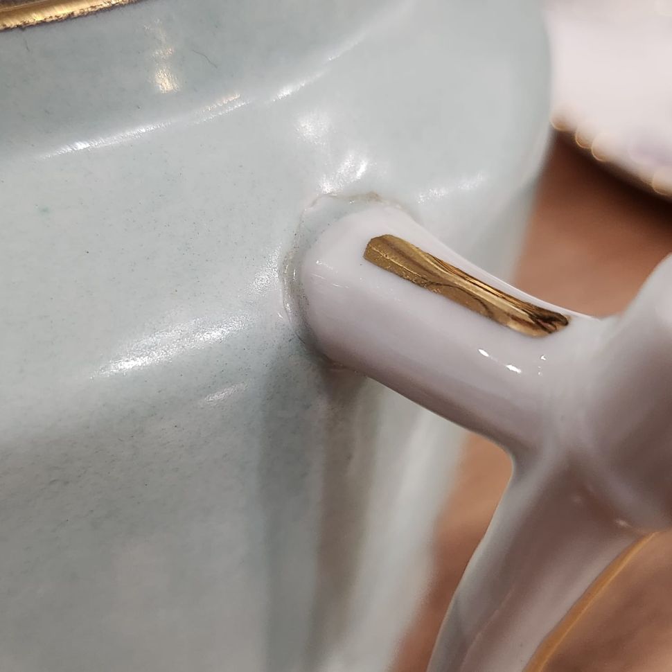 Сахарница Haviland Limoges 20 см Франция конец XIX в. реставрация