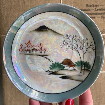 Блюдце стиль шинуазри костяной фарфор ручная роспись