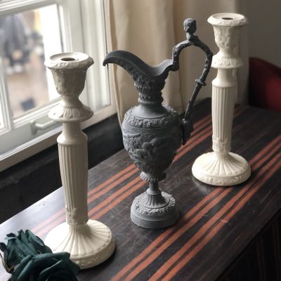 Подсвечник массивный белый 33,5 см