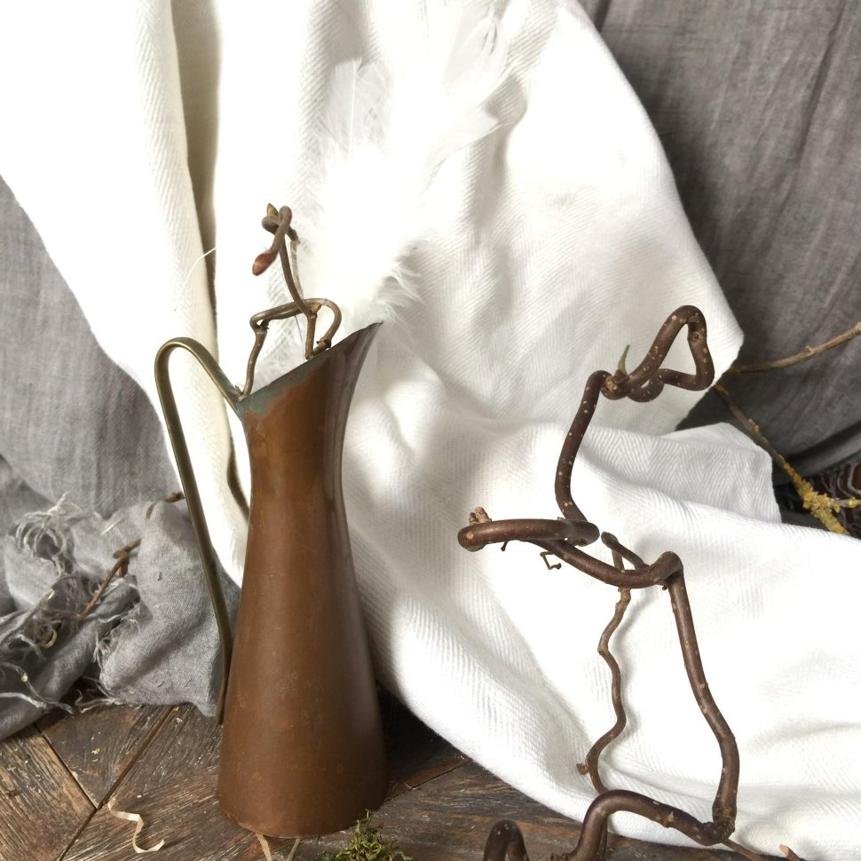 Кувшин ваза малый с латунной ручкой