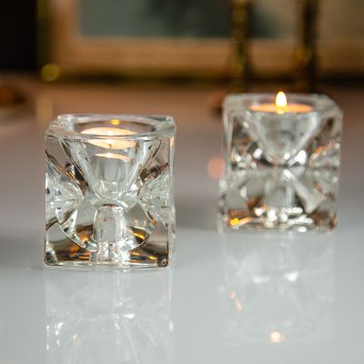 Подсвечник 7 см Куб хрусталь