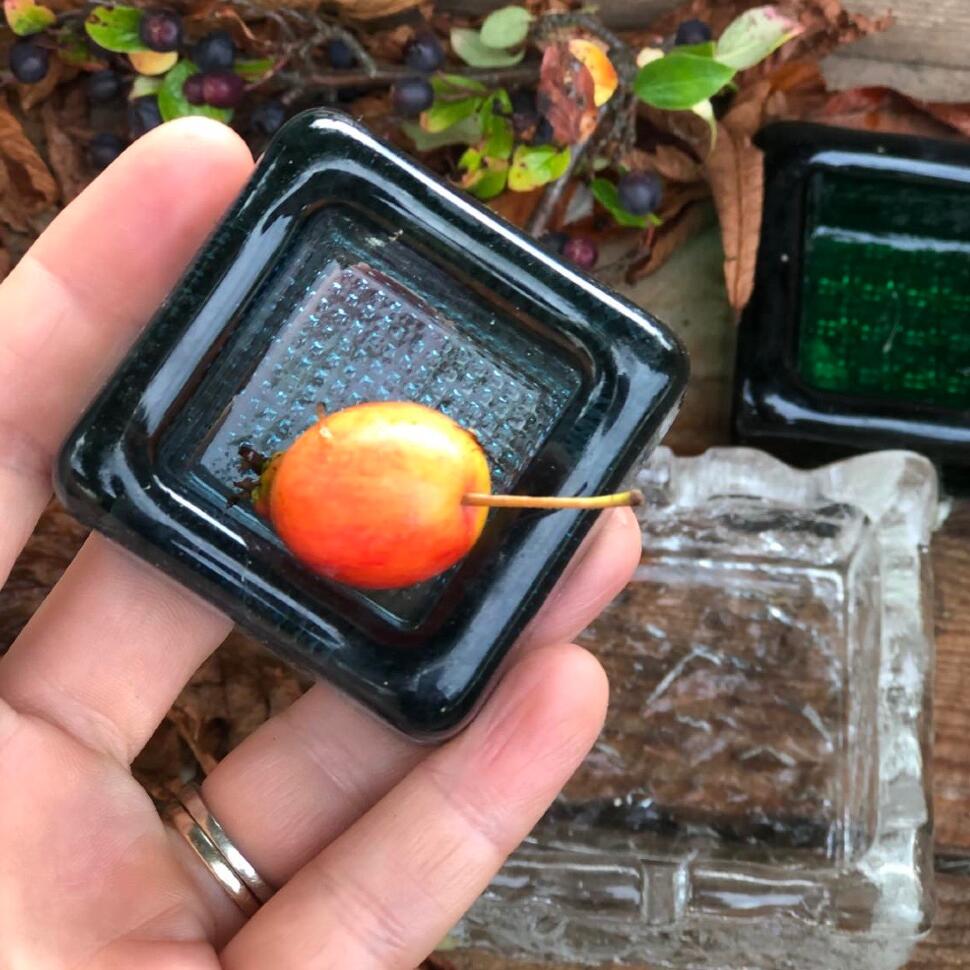 Пепельница квадрат мини 6 см сизая