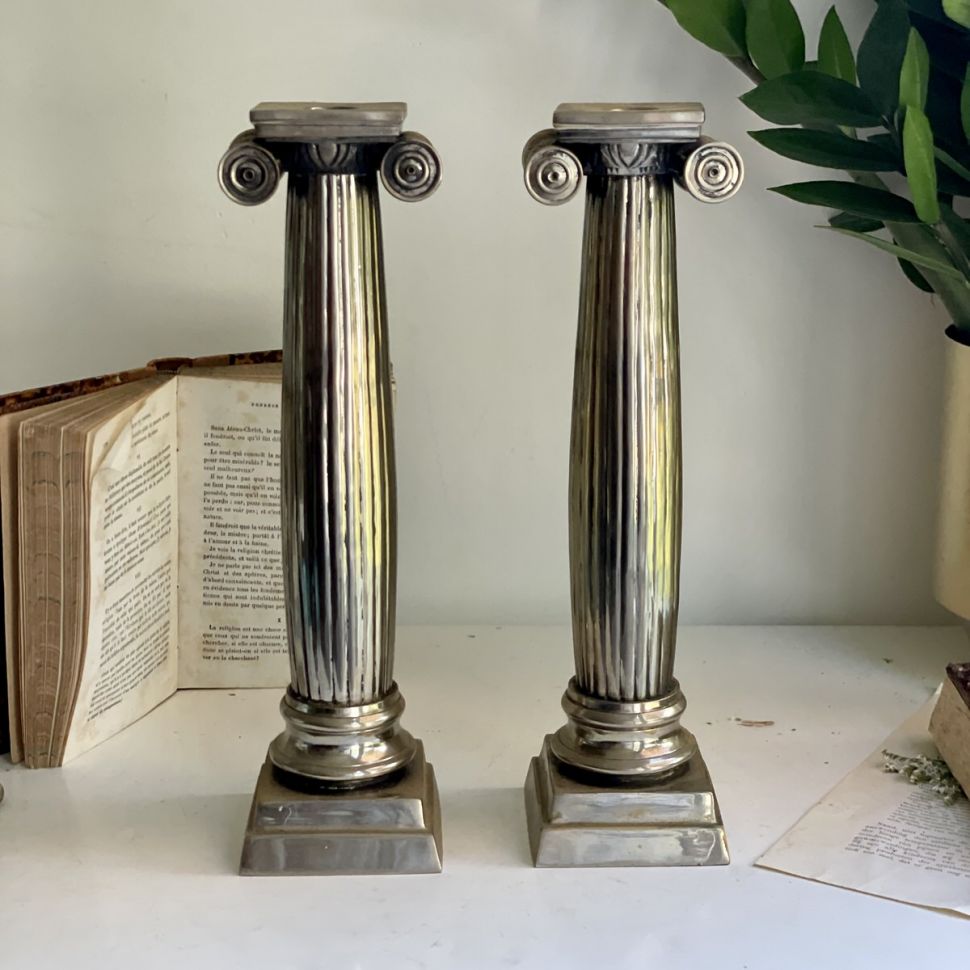 Подсвечник Колонна 32 см мельхиор 