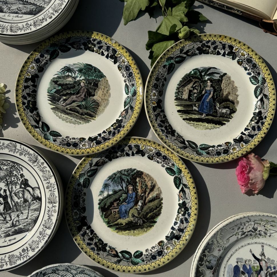 Тарелка Поль и Вирджиния 22 см Говорящая тарелка Франция уценка