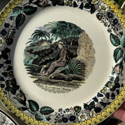 Тарелка Поль и Вирджиния 22 см Говорящая тарелка Франция уценка