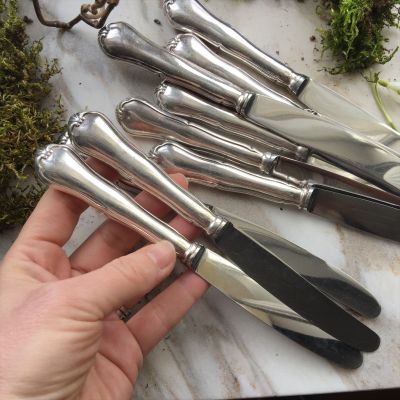 Нож столовый мельхиор 19 см