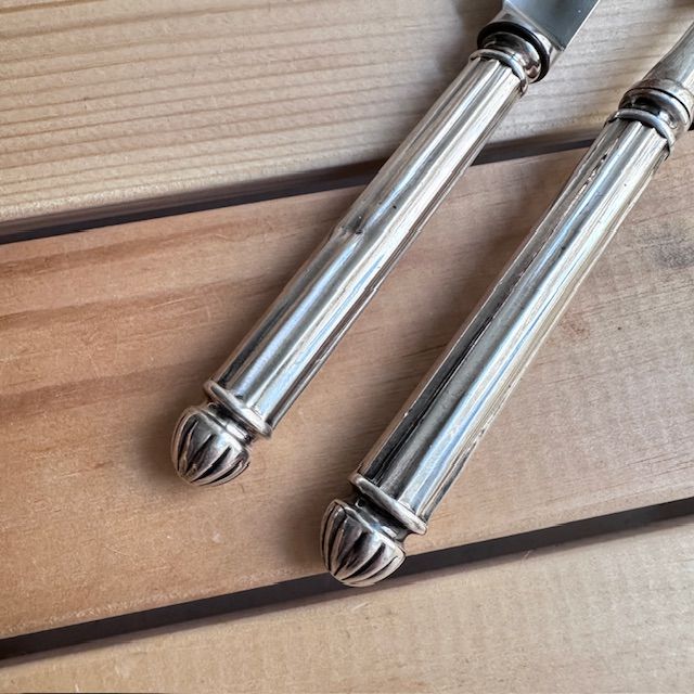 Вилка нож Vuillermet набор 2 предмета сталь серебрение Франция