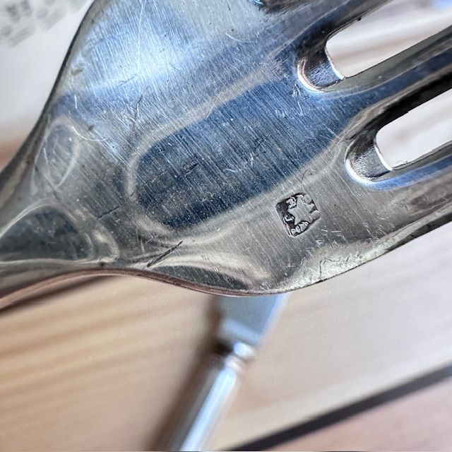 Вилка нож Vuillermet набор 2 предмета сталь серебрение Франция