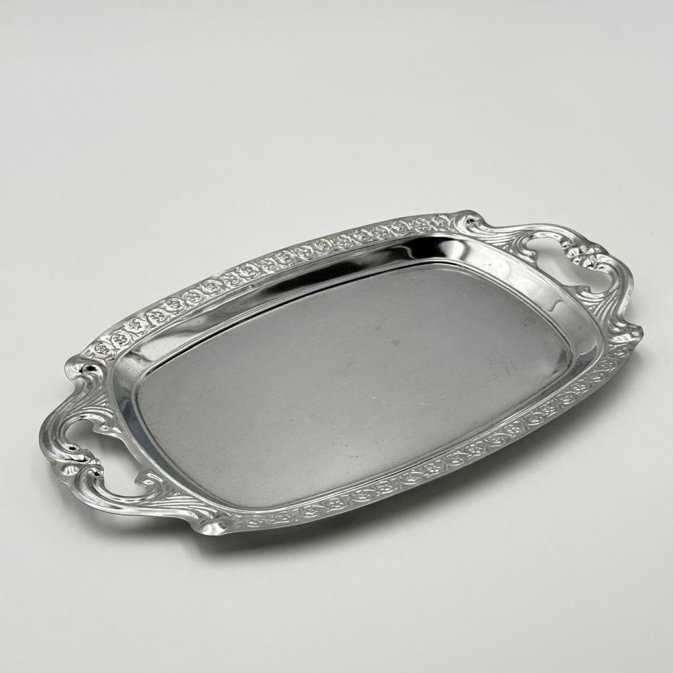 Поднос с ручками "Для Шашлыка" 34 см хромирование