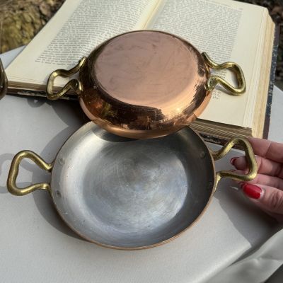 Сковорода с двумя ручками 24 см медь латунь 