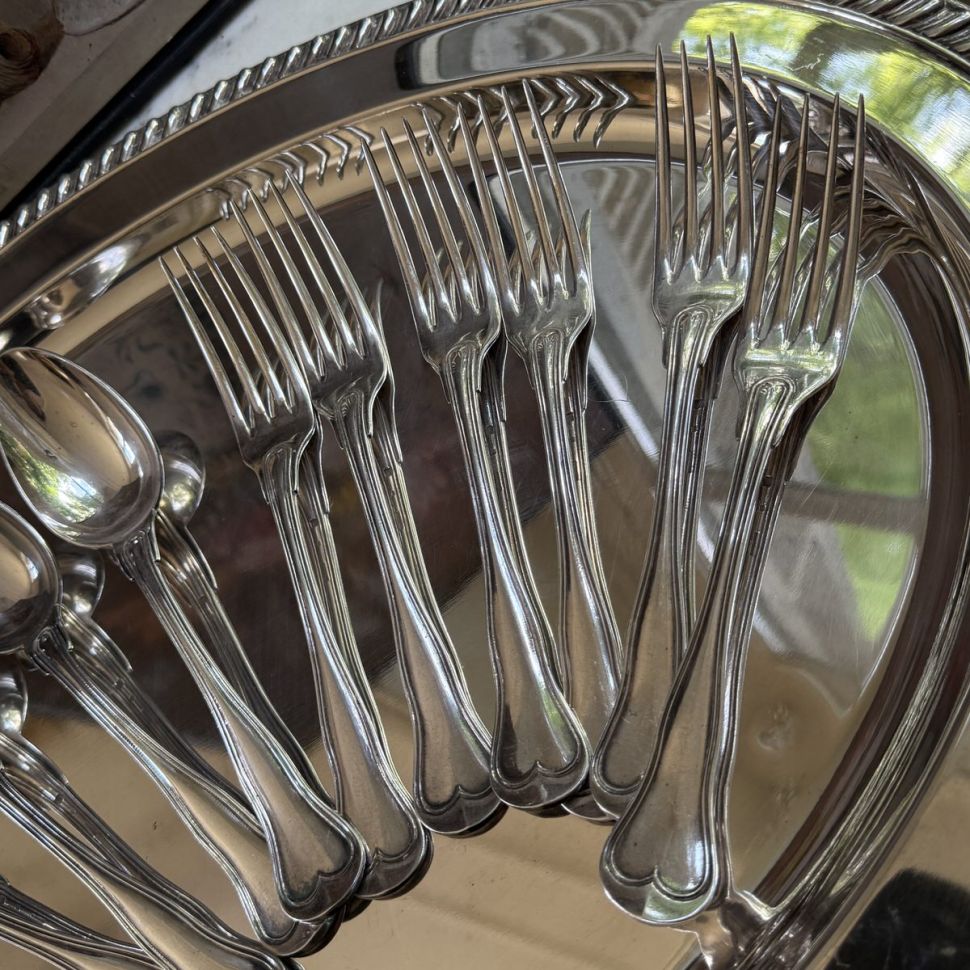 Вилка столовая Christofle 21 см серебрение Франция 