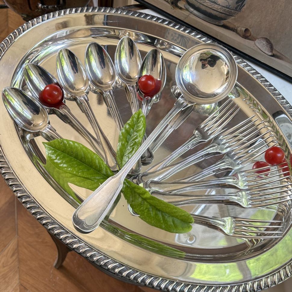 Вилка столовая Christofle 21 см серебрение Франция 