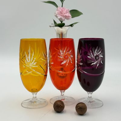 Стаканы Bohemia Crystal набор Арлекино 3 шт 300 мл цветной хрусталь Чехия