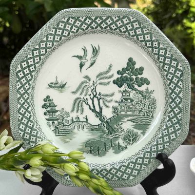 Тарелка Willow J&G Meakin 21 см Англия зеленая