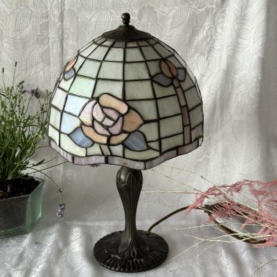 Лампа настольная Тиффани Арнуво 47 см стекло бронза