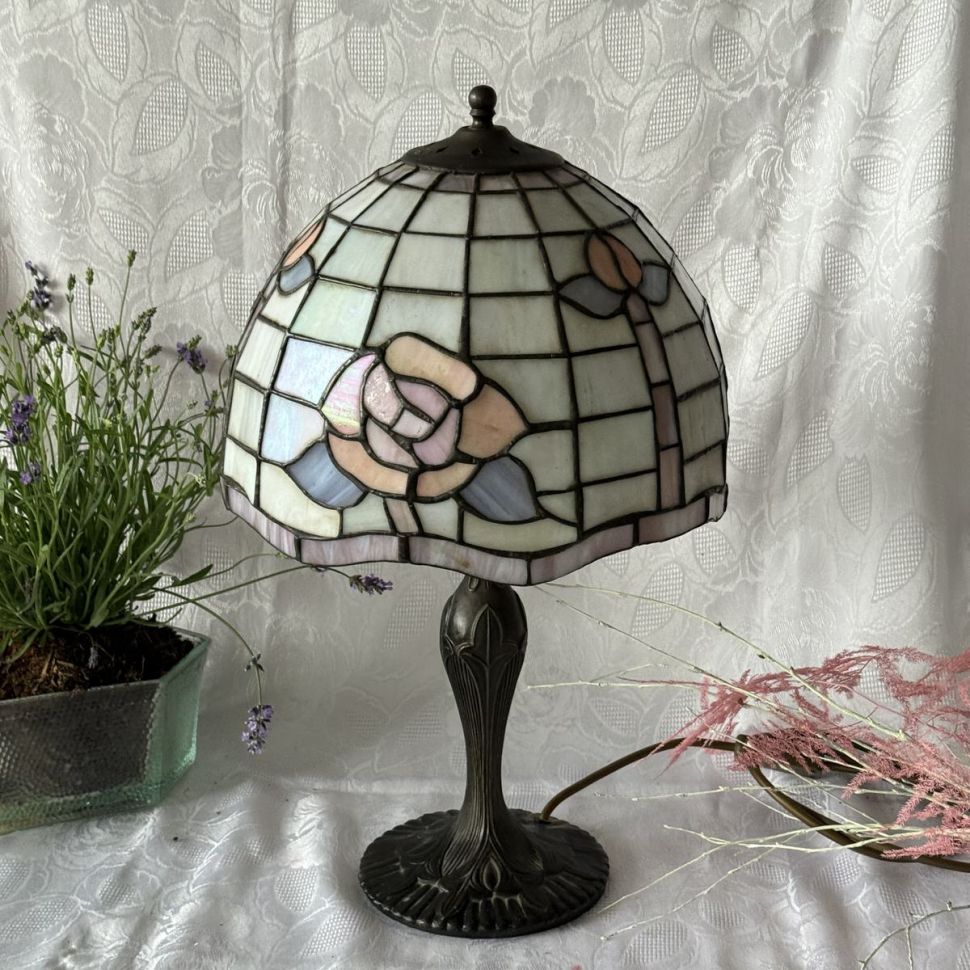 Лампа настольная Тиффани Арнуво 47 см стекло бронза