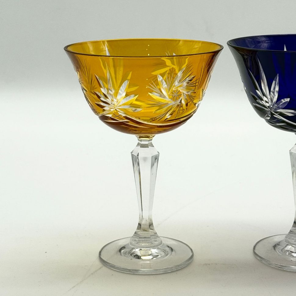 Бокал креман набор 3 шт. 290 мл цветной хрусталь Чехия