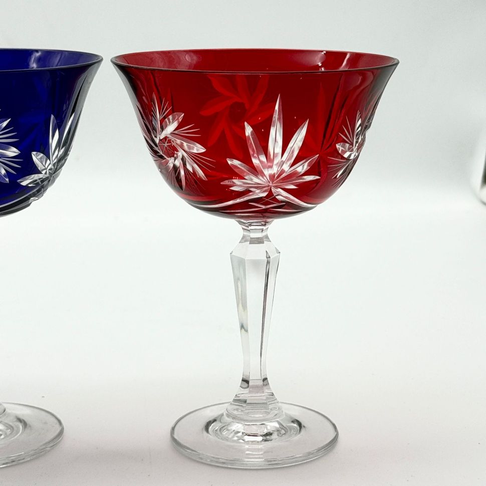 Бокал креман набор 3 шт. 290 мл цветной хрусталь Чехия