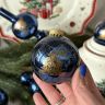 Елочная игрушка набор в коробке Синий 45 шт стекло ручная роспись