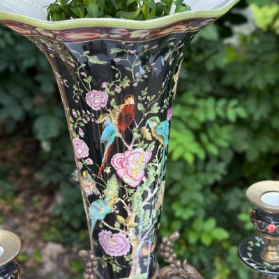 Ваза подсвечник Wong Lee 49 см фарфор бронза