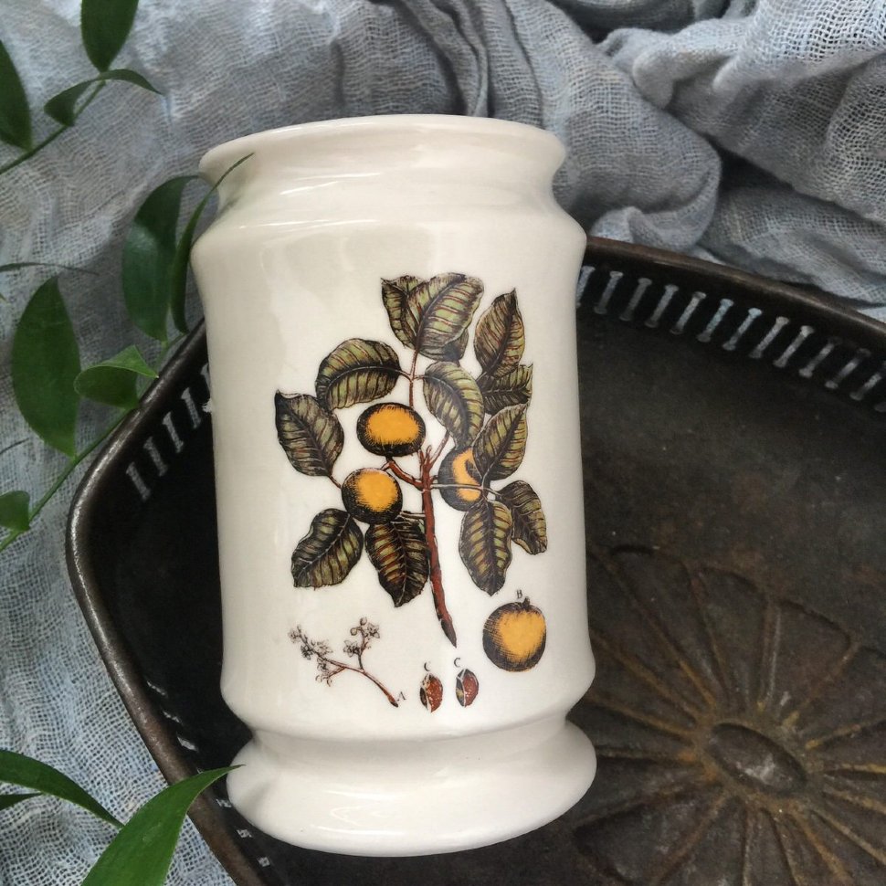 Банка стакан керамическая с ботаническим рисунком