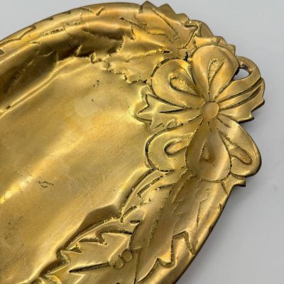 Блюдо поднос Осенний бант латунь