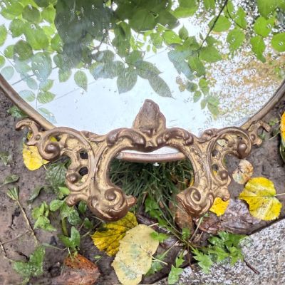 Зеркало овальное в стиле Барокко 44 см латунь