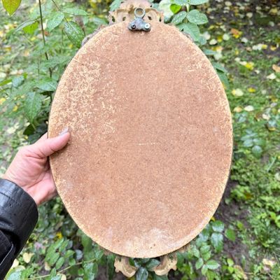 Зеркало овальное в стиле Барокко 44 см латунь