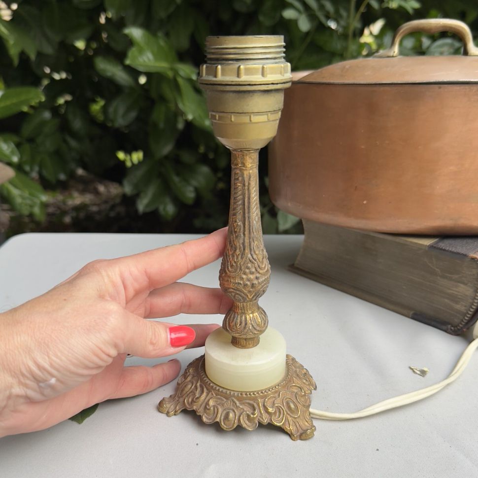 Лампа настольная 20 см латунь оникс