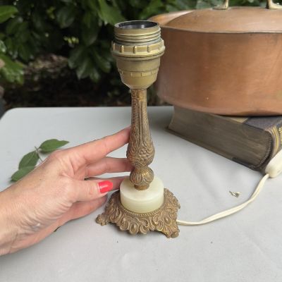 Лампа настольная 20 см латунь оникс