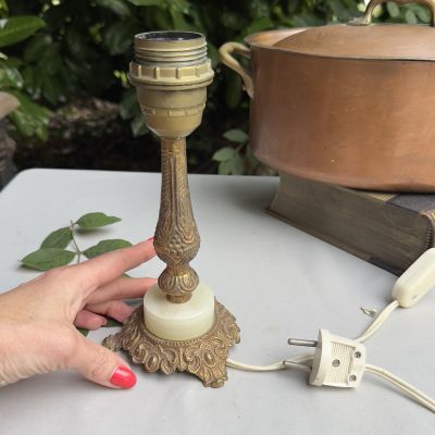 Лампа настольная 20 см латунь оникс