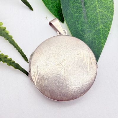 Кулон локет круглый 3 см серебро