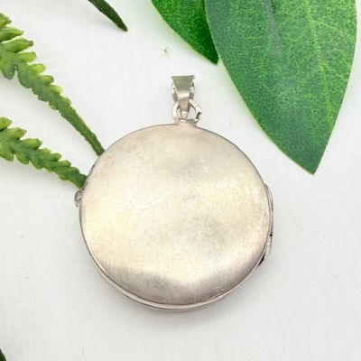 Кулон локет круглый 3 см серебро