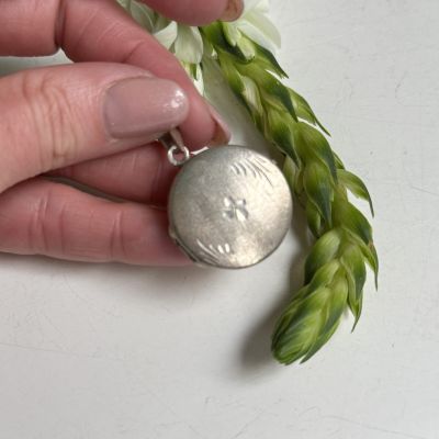 Кулон локет круглый 3 см серебро 