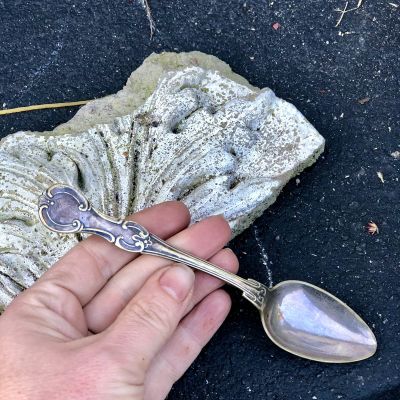 Ложка чайная с узором, мельхиор