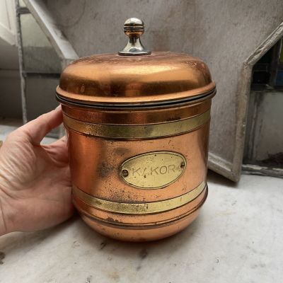 Банка для хранения какао 17 см медь