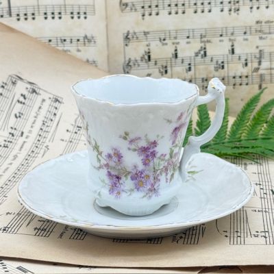 Кофейная пара Carl Tielsch 125 мл фарфор Германия 1900 гг