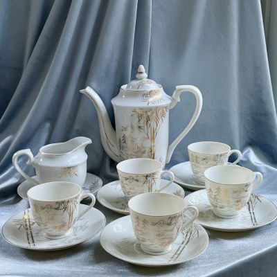 Чайник Золотой бамбук 500 мл фарфор Япония 