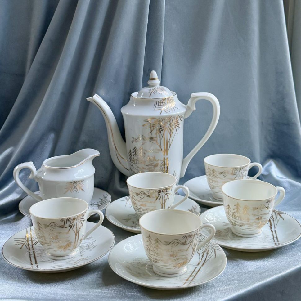 Чайник Золотой бамбук 500 мл фарфор Япония 