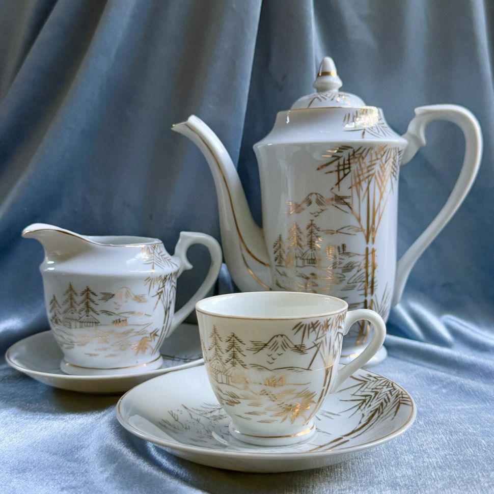 Чайник Золотой бамбук 500 мл фарфор Япония 