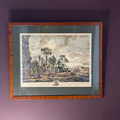 Гравюра 62х51 см под стеклом в деревянной раме