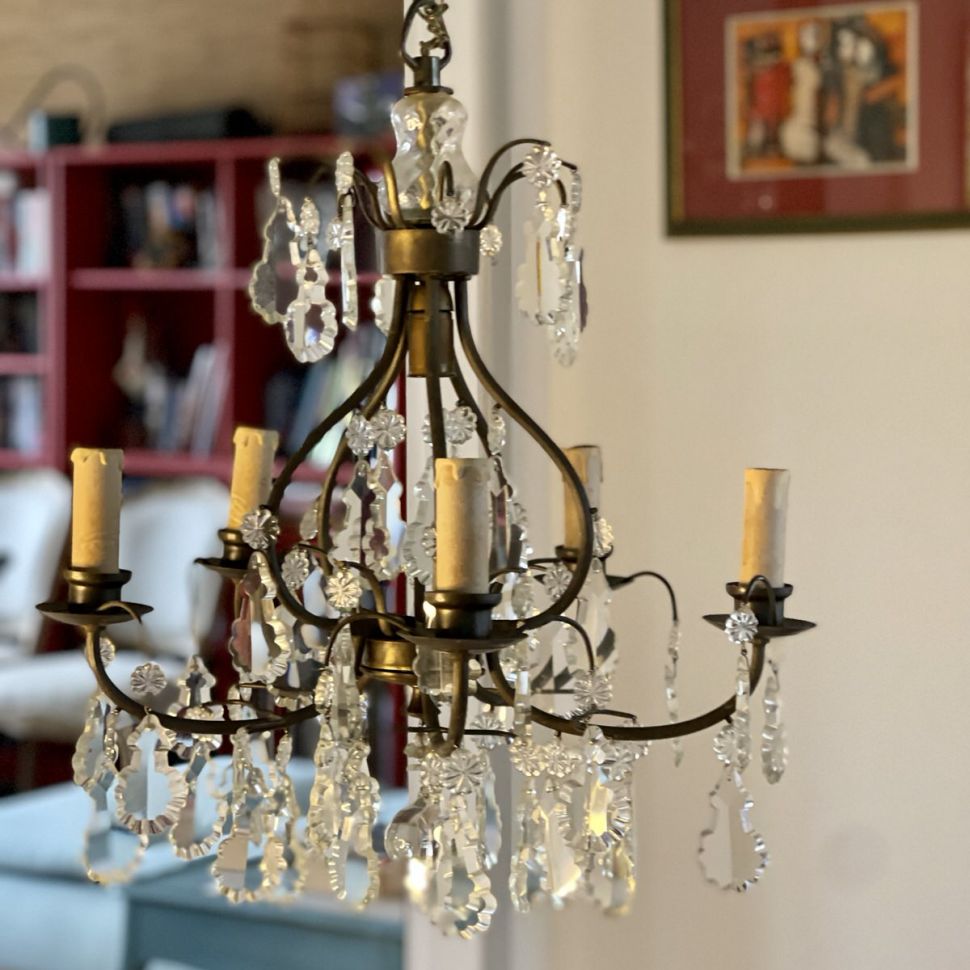 Люстра 6 ламп 80 см хрусталь