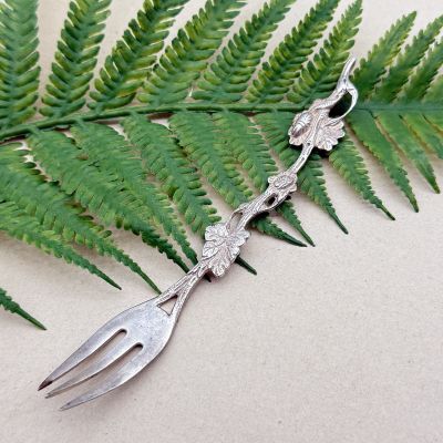 Вилка десертная Цветы 12 см серебрение