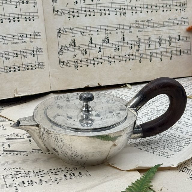 Чайник кофейник 0,175 л мельхиор серебрение дерево