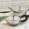 Чайник кофейник 0,175 л мельхиор серебрение дерево