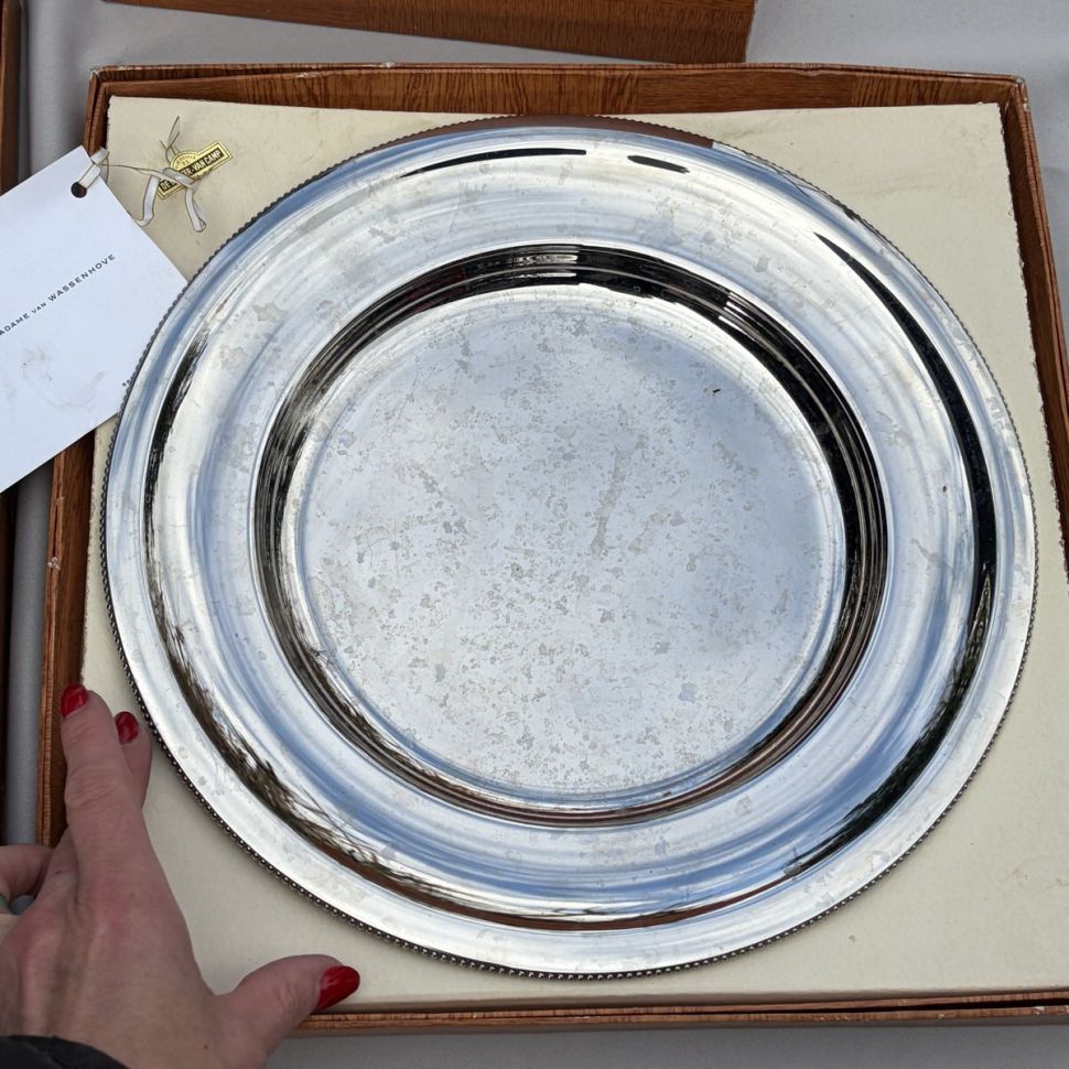 Блюдо поднос Bouillet Bourdelle Pearls 30 см сталь Франция